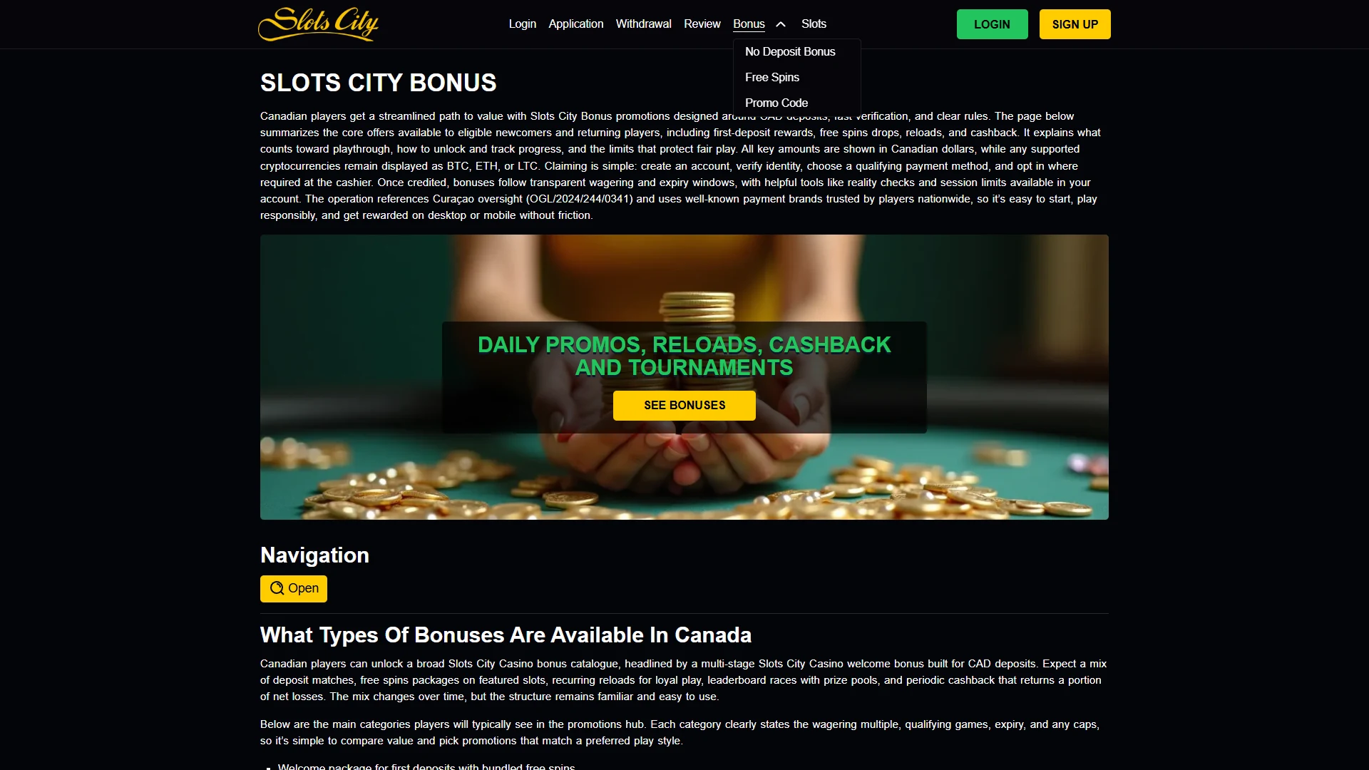 Current Slots City bonus offers